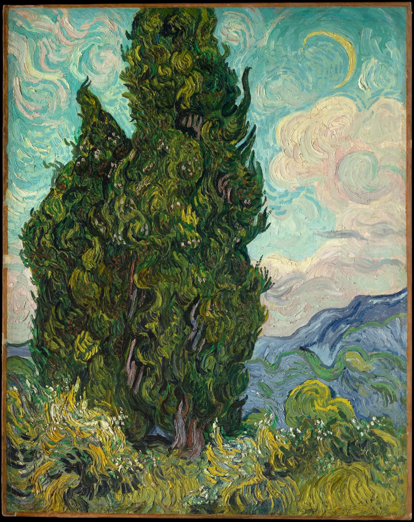 フィンセント・ファン・ゴッホ《糸杉》1889年、The Metropolitan Museum of Art, 49.30。Public Domain / The Met Open Access。